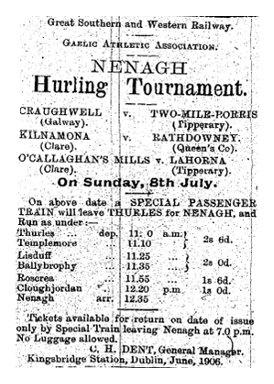 Train Ad for Nenagh Tournament